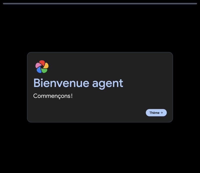 Écran Bienvenue d'Immich avec le bouton Thème