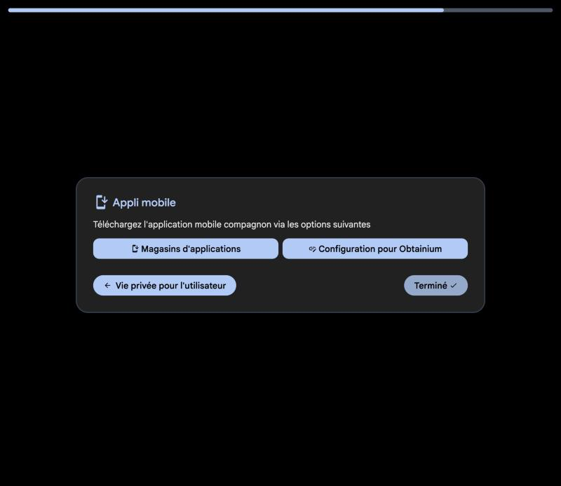 Étape Appli mobile d'Immich avec le bouton Terminé